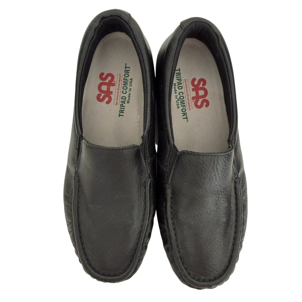 SAS San Antonio Shoemakers Women's Black Leather Slip-On Loafers Shoes 6.5 W